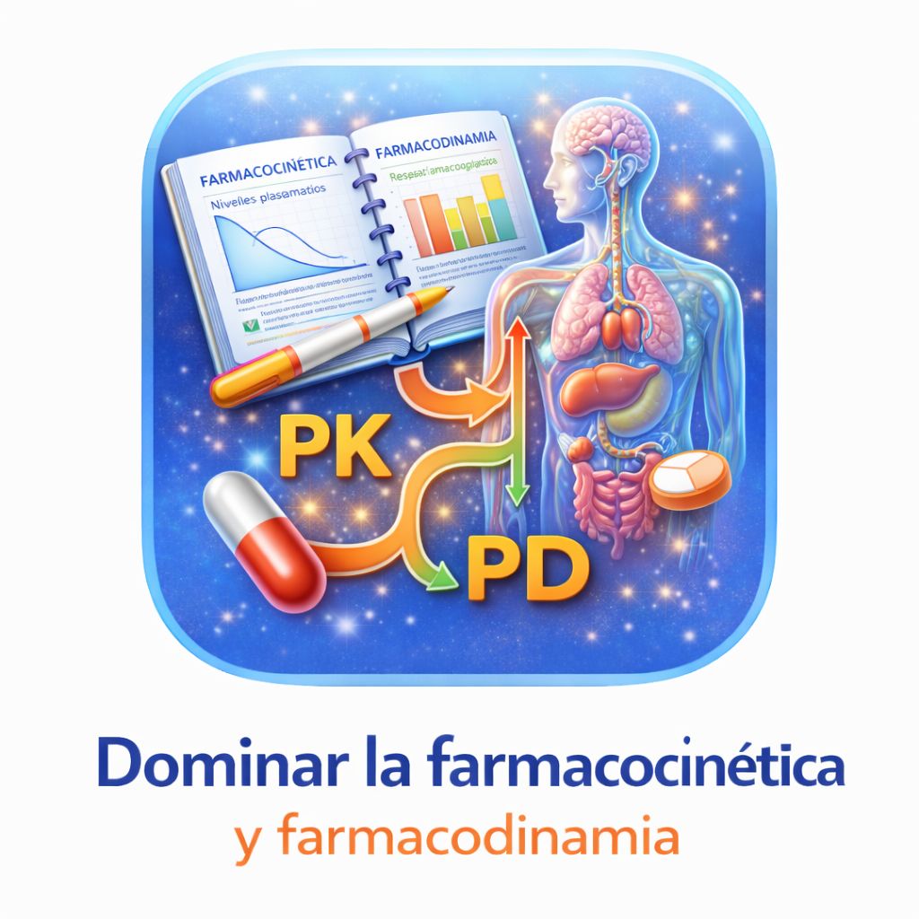 Esquema visual que relaciona farmacocinética y farmacodinamia